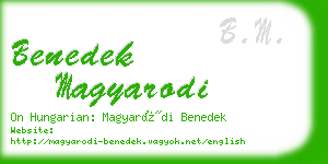 benedek magyarodi business card